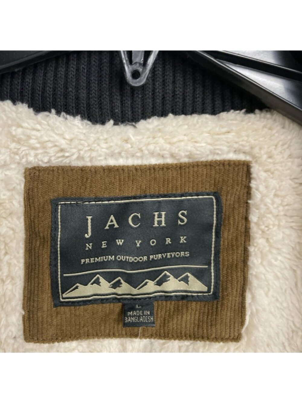 Jachs New York Men's L Plaid Sherpa-Lined Jacket Black Gray Wool Blend Jck258 - Picture 6 of 12